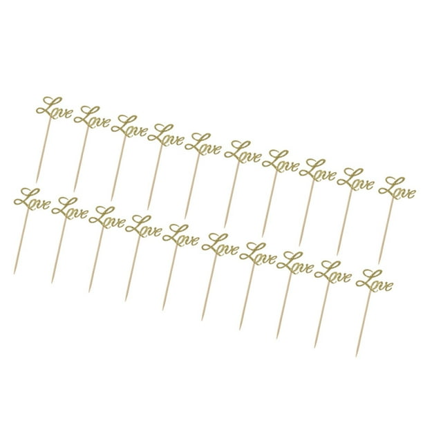 20pcs Glitter Gold Love Cake Cupcake Toppers Wedding Engagement Decoration 20pcs Glitter Gold Love Cake Cupcake Toppers Wedding Engagement Decoration